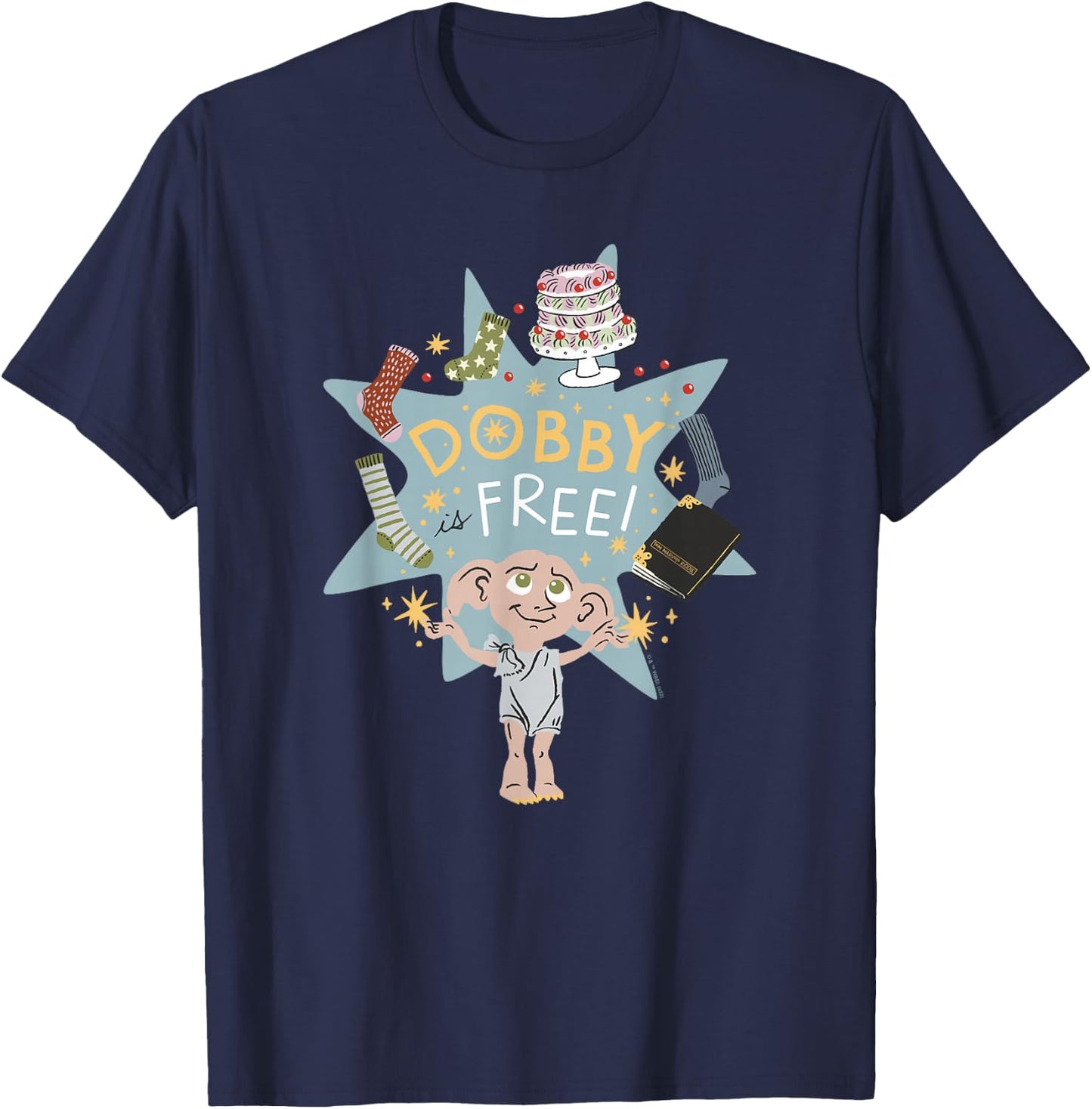 Harry Potter: Deathly Hallows 2 Dobby is Free Sketch T-Shirt - T-Shirt | Navy