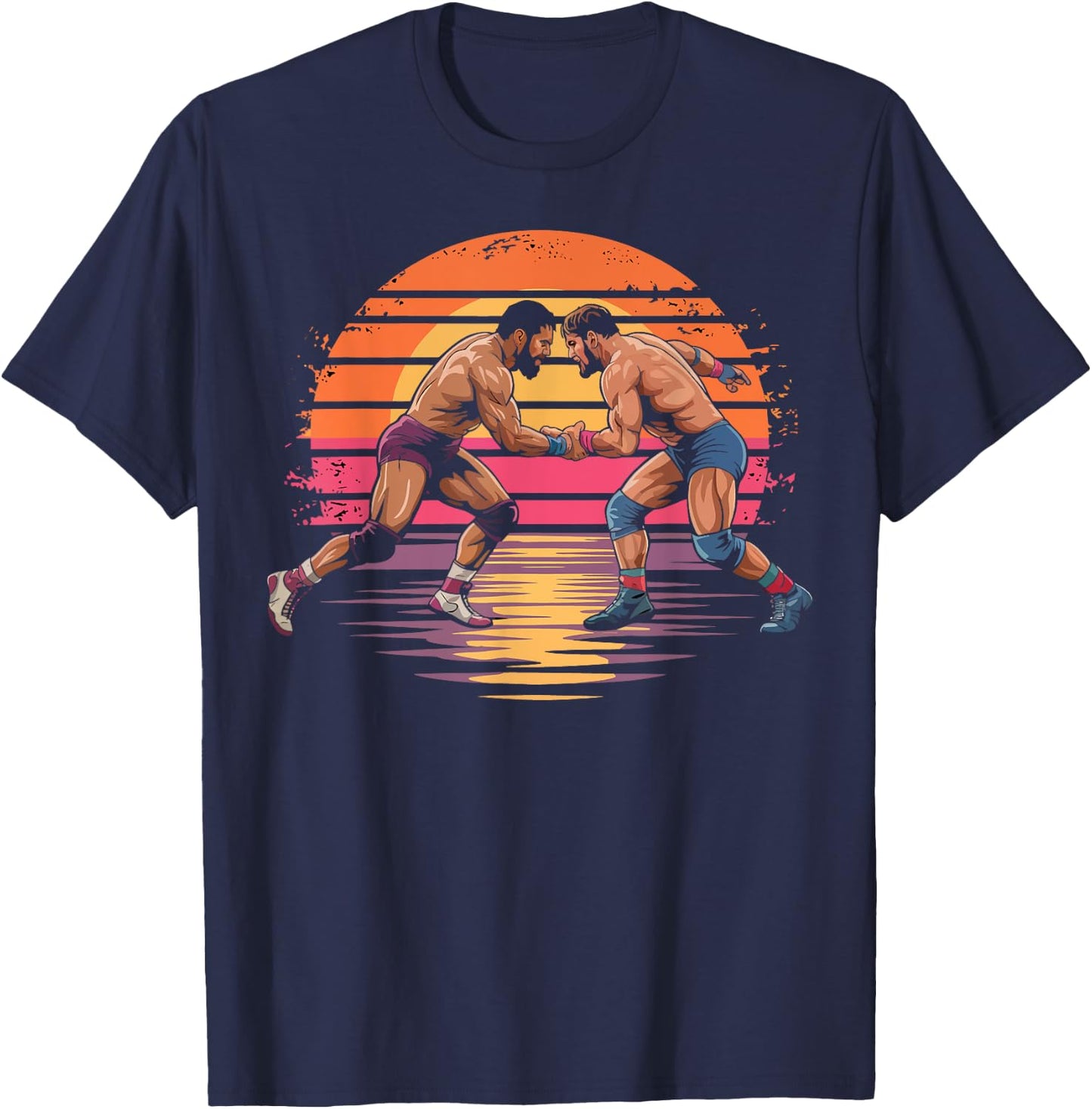 Retro Wrestling Gifts for Grappling Sport Lover Boys Men T-Shirt - T-Shirt | Navy