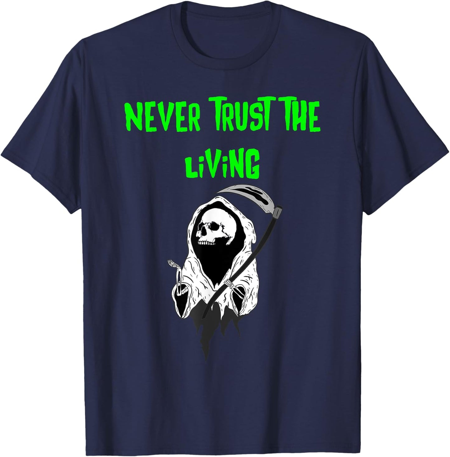 Spooky goth ghost with the most never trust the living T-Shirt - T-Shirt | Navy
