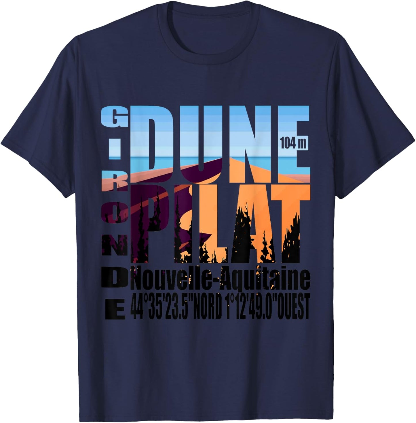 La Dune De Pilat Gironde New Aquitaine T-Shirt - T-Shirt | Navy