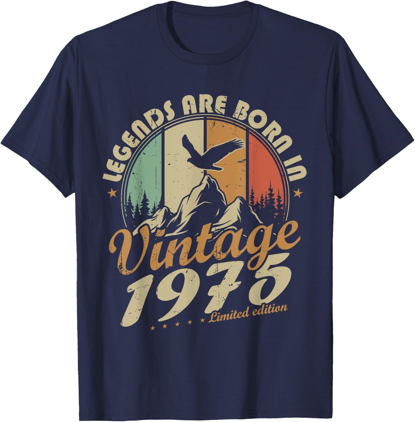Vintage 1975 50th Birthday Gift T-Shirt - T-Shirt | Navy