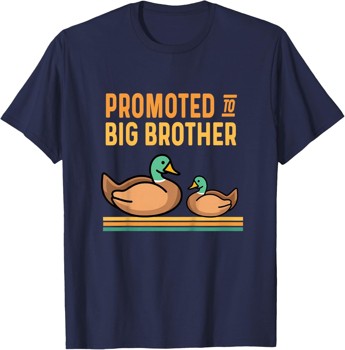 Promoted to Big Brother Baby Announcement - Duck Mallard T-Shirt - T-Shirt | Navy