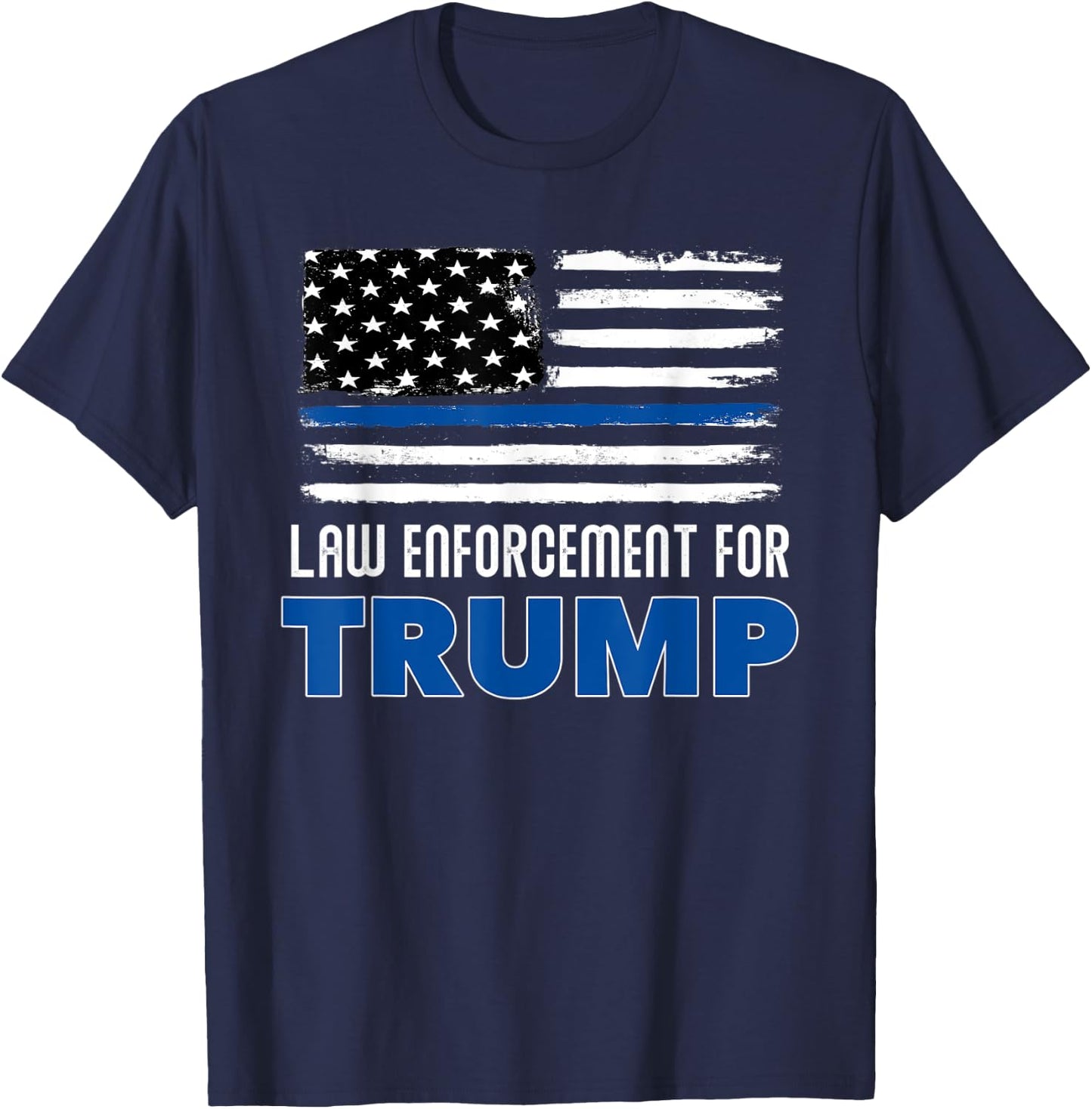 Law Enforcement For Trump 2020 Shirt T-Shirt - T-Shirt | Navy