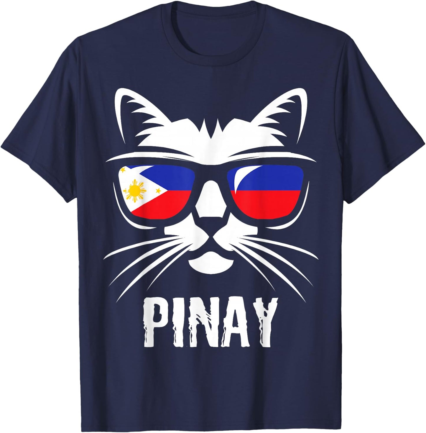 Filipina Filipino Cat Philippines Flag T-Shirt - T-Shirt | Navy