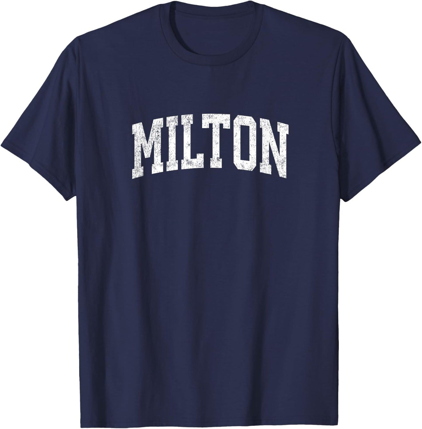 Milton Massachusetts MA Vintage Athletic Sports Design T-Shirt - T-Shirt | Navy