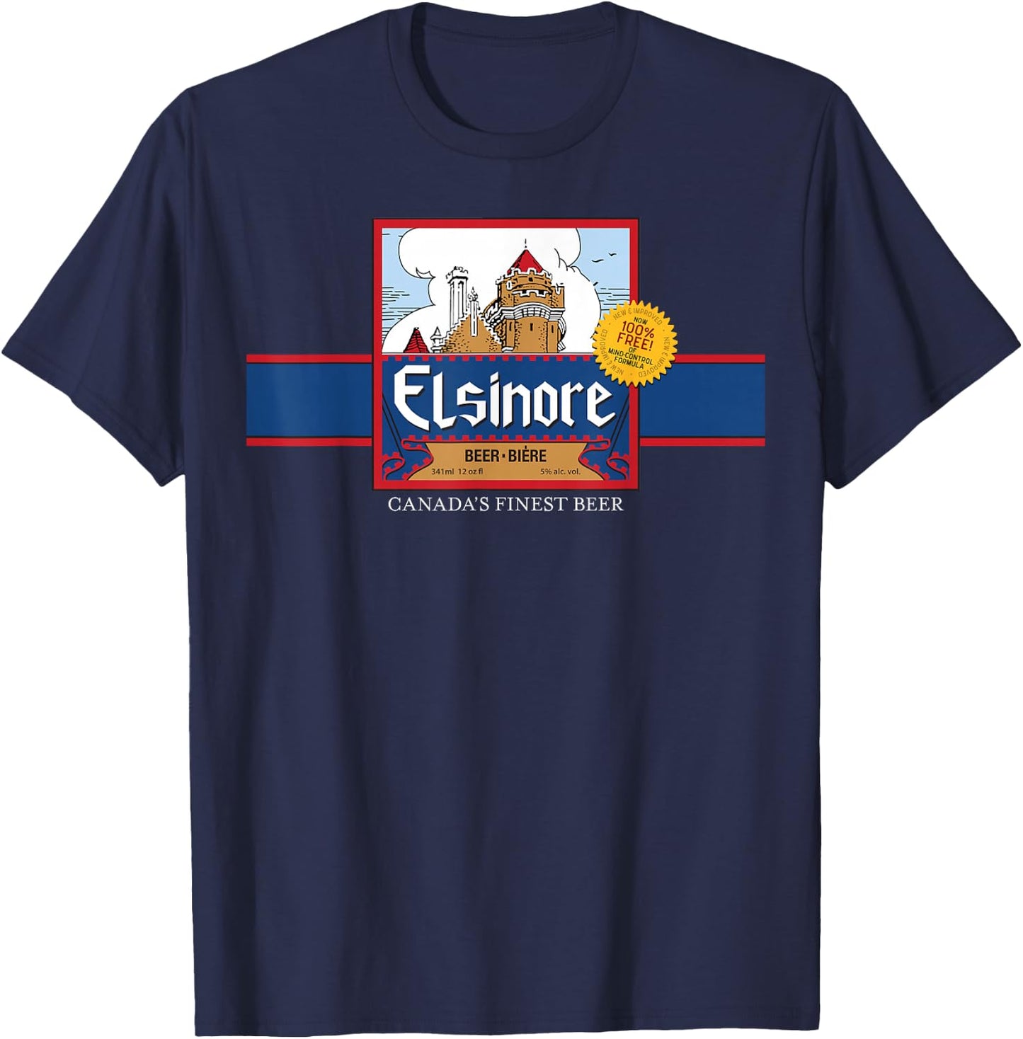"Elsinore Beer" New & Improved - Retro 80's T-Shirt - T-Shirt | Navy