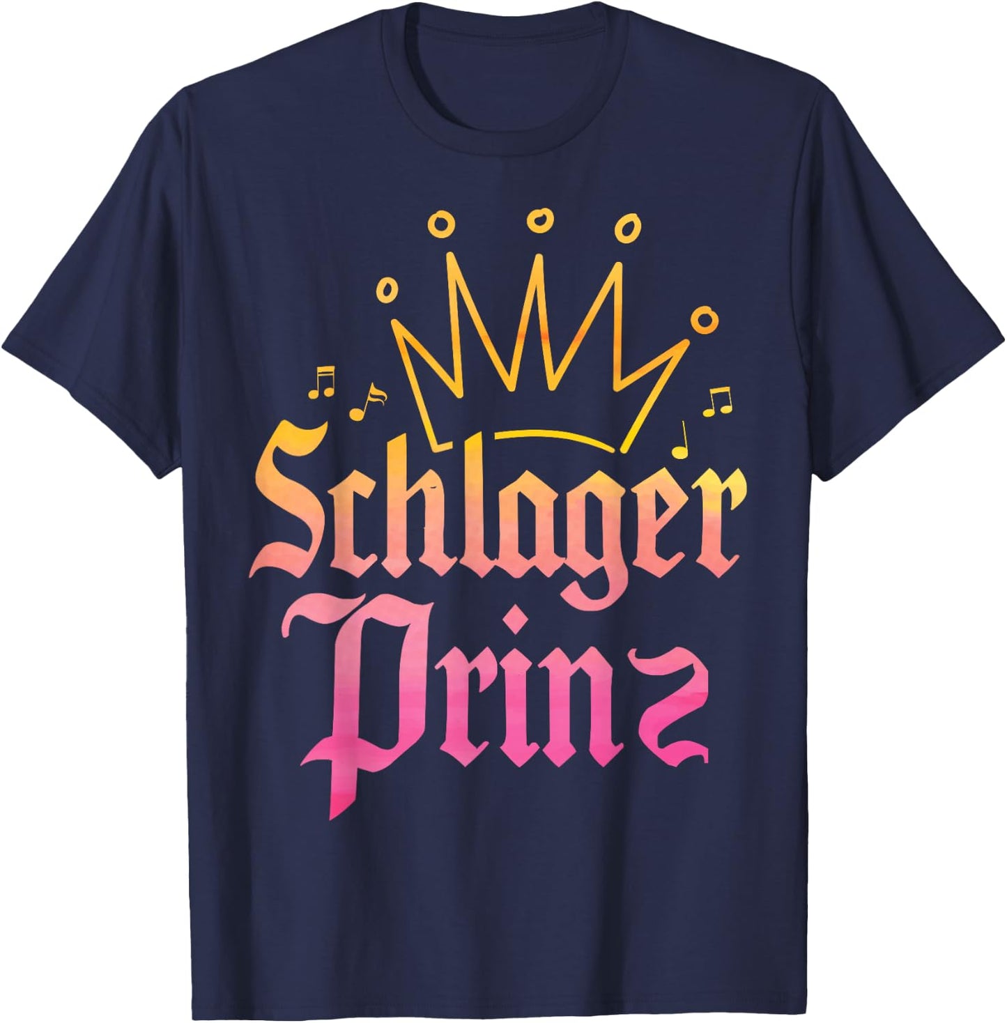 Schlagerprinz Schlageroutfit Partnerlook Schlagermusik T-Shirt - T-Shirt | Navy