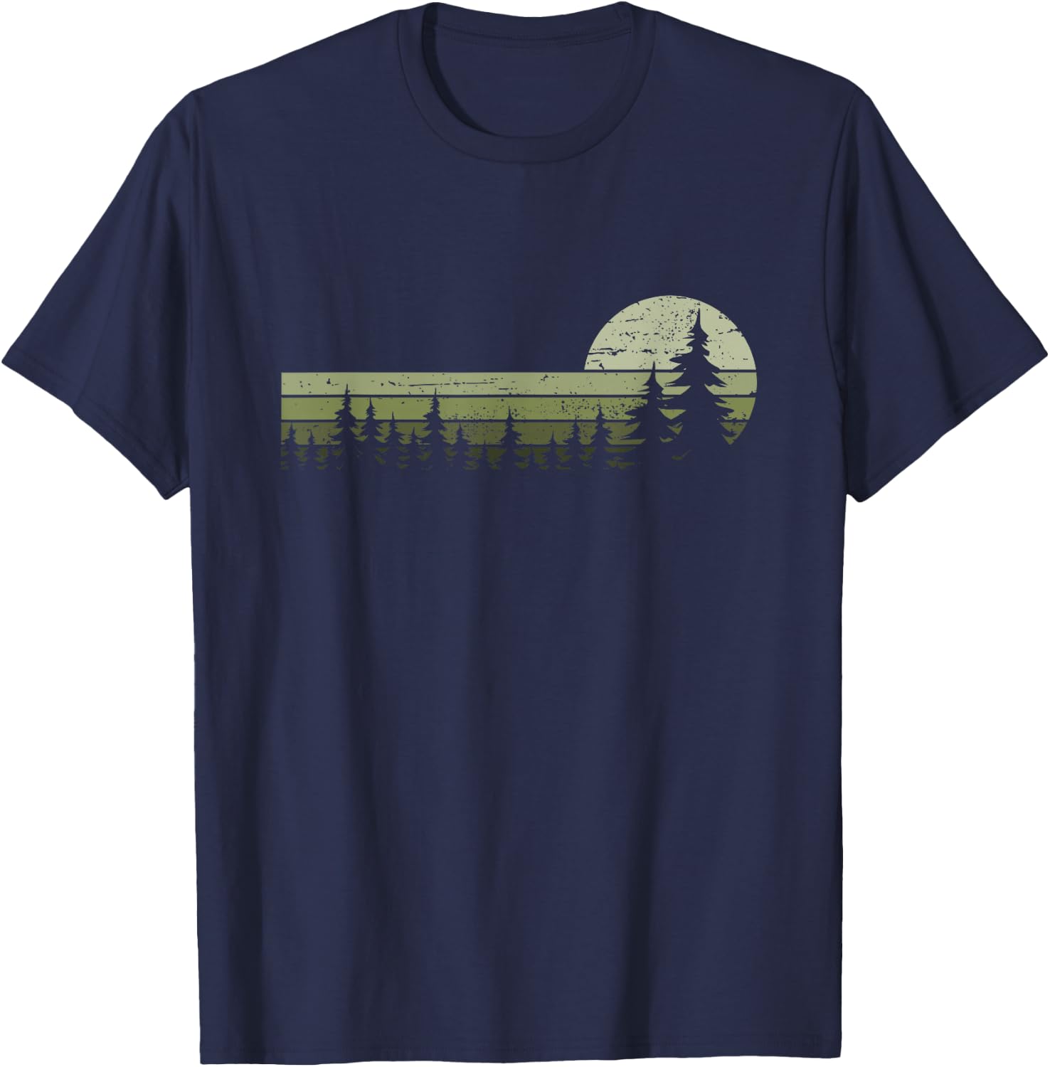 Wald Bäume Natur Wandern Naturliebhaber Vintage Classic Nature Wilderness Black Small EU Small M 16.5 Short Sleeve Women's Nature Friends Hikers T-Shirt - T-Shirt | Navy
