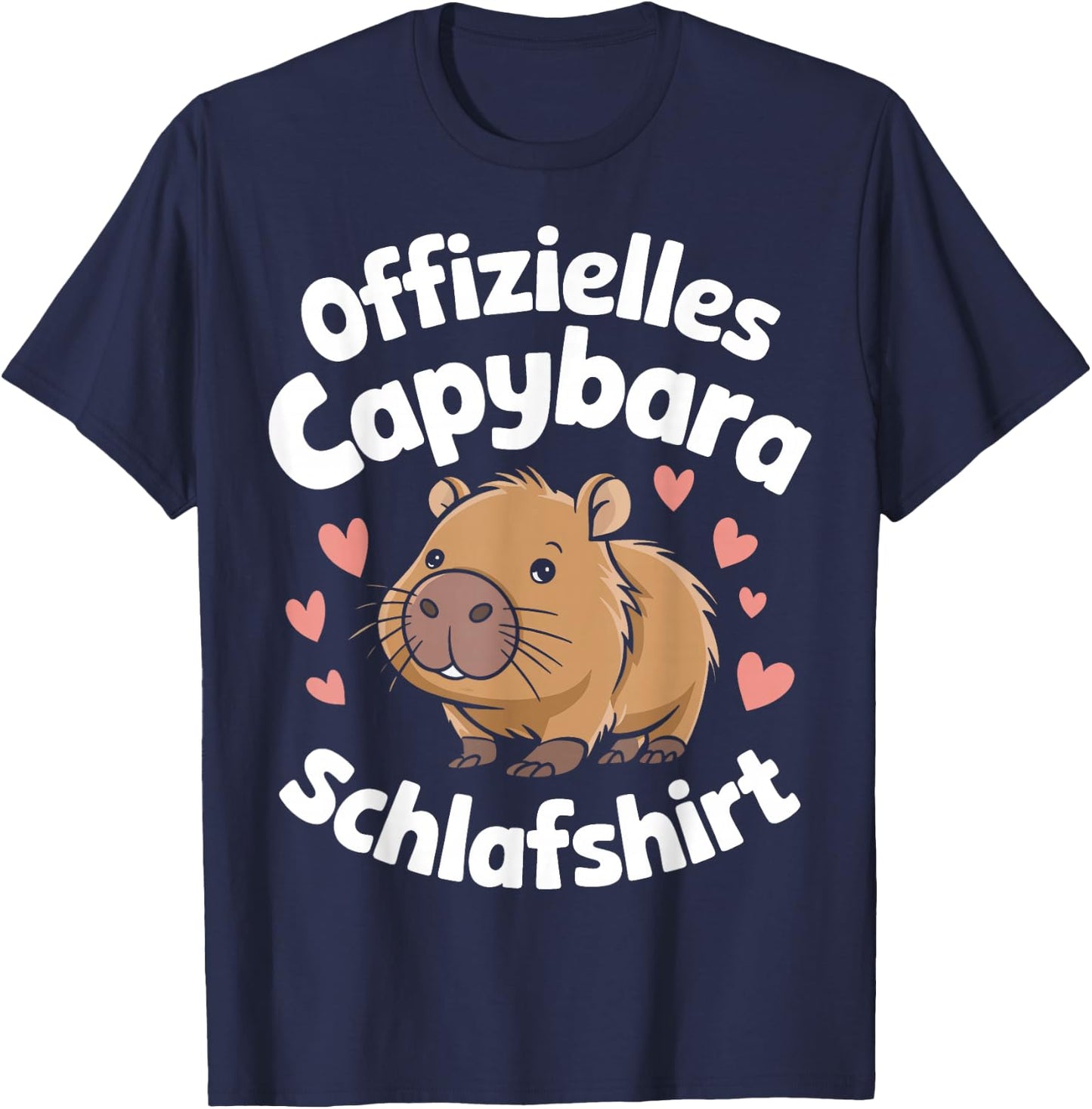 Capybara Official Capybara Sleep Shirt , black T-Shirt - T-Shirt | Navy