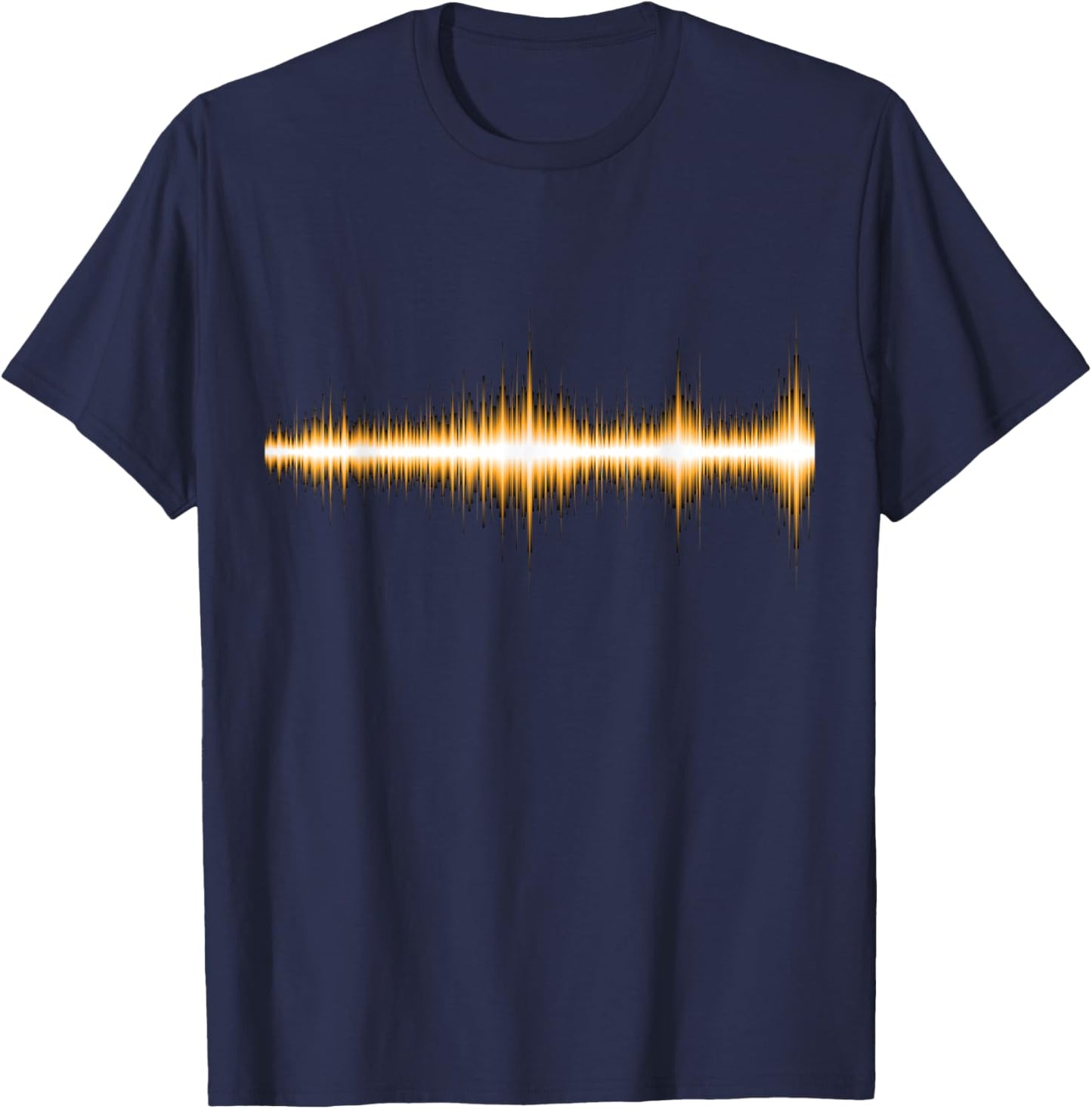 Orange Audio Waveform T Shirt - Audio Engineer T-Shirt - T-Shirt | Navy