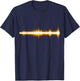 Orange Audio Waveform T Shirt - Audio Engineer T-Shirt - T-Shirt | Navy