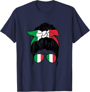 Italian Italian Flag Italian Girl Ragazza Italiana , Black, S T-Shirt - T-Shirt | Navy