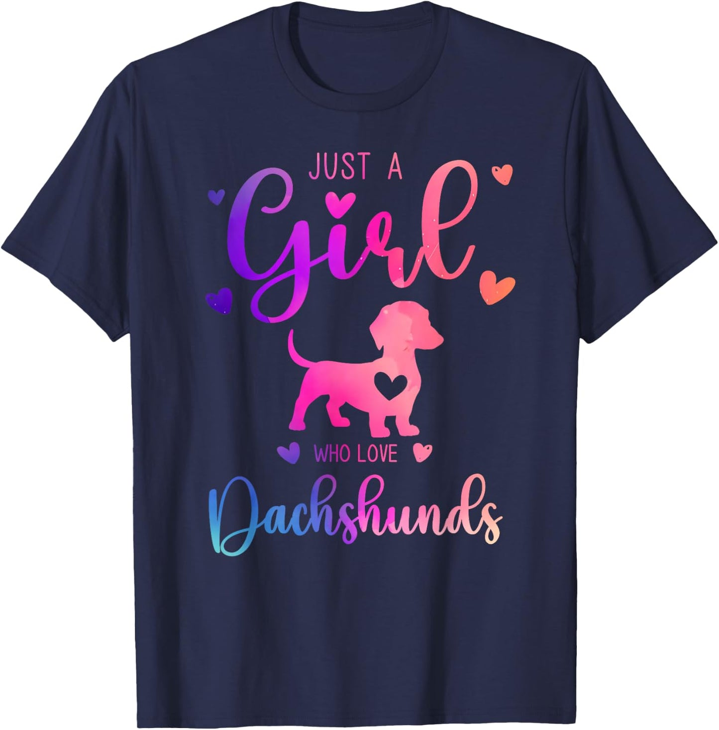 Just a Girl Who Loves Dachshunds Dress and Kids T-Shirt - T-Shirt | Navy