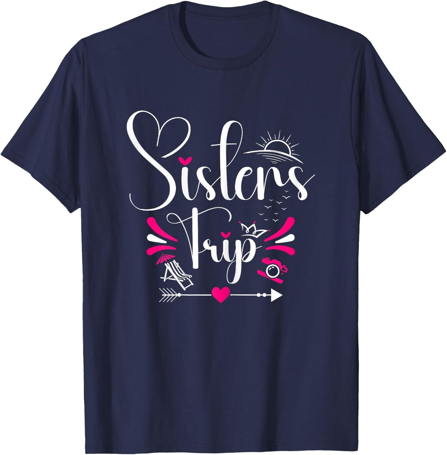 Vacation Crew Sisterhood Traveling Lover Sisters Trip T-Shirt - T-Shirt | Navy