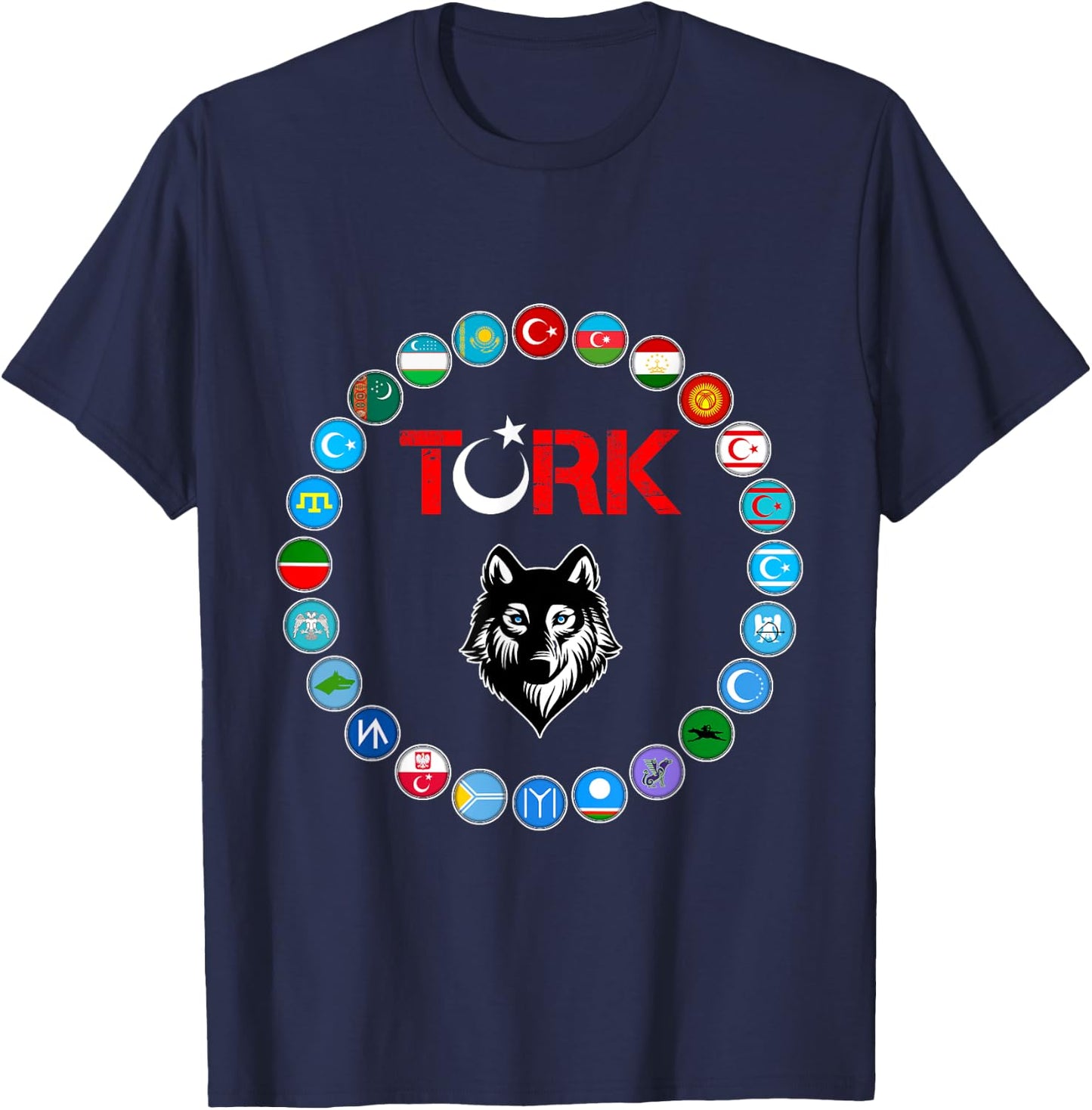 Kazakhstan,Gokturk,Turan,Turkey Flag,Turk Bayragi,Turkiye. T-Shirt - T-Shirt | Navy