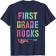 Hello 1st GRADE ROCKS Teacher Team FIRST Gr Vibes Rockstar Women Kids T-Shirt - T-Shirt | Navy