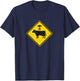 Funny Alien Abduction Cattle Crossing Sign For UFO Believer T-Shirt - T-Shirt | Navy