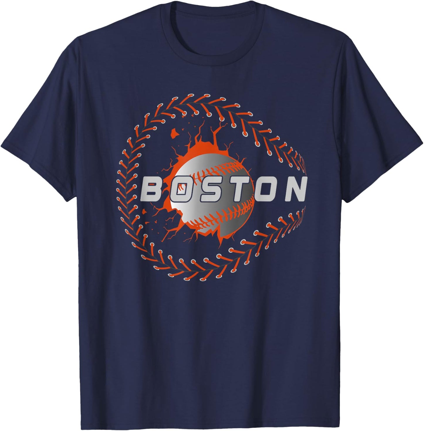 Vintage Boston Baseball & Men, Boston Baseball T-Shirt - T-Shirt | Navy