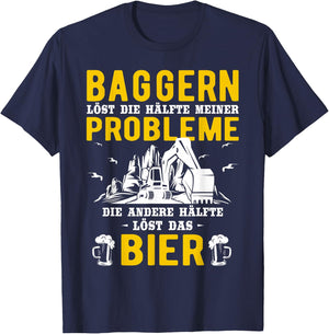 Digger Driver Construction Work Excavator Driver , black T-Shirt - T-Shirt | Navy
