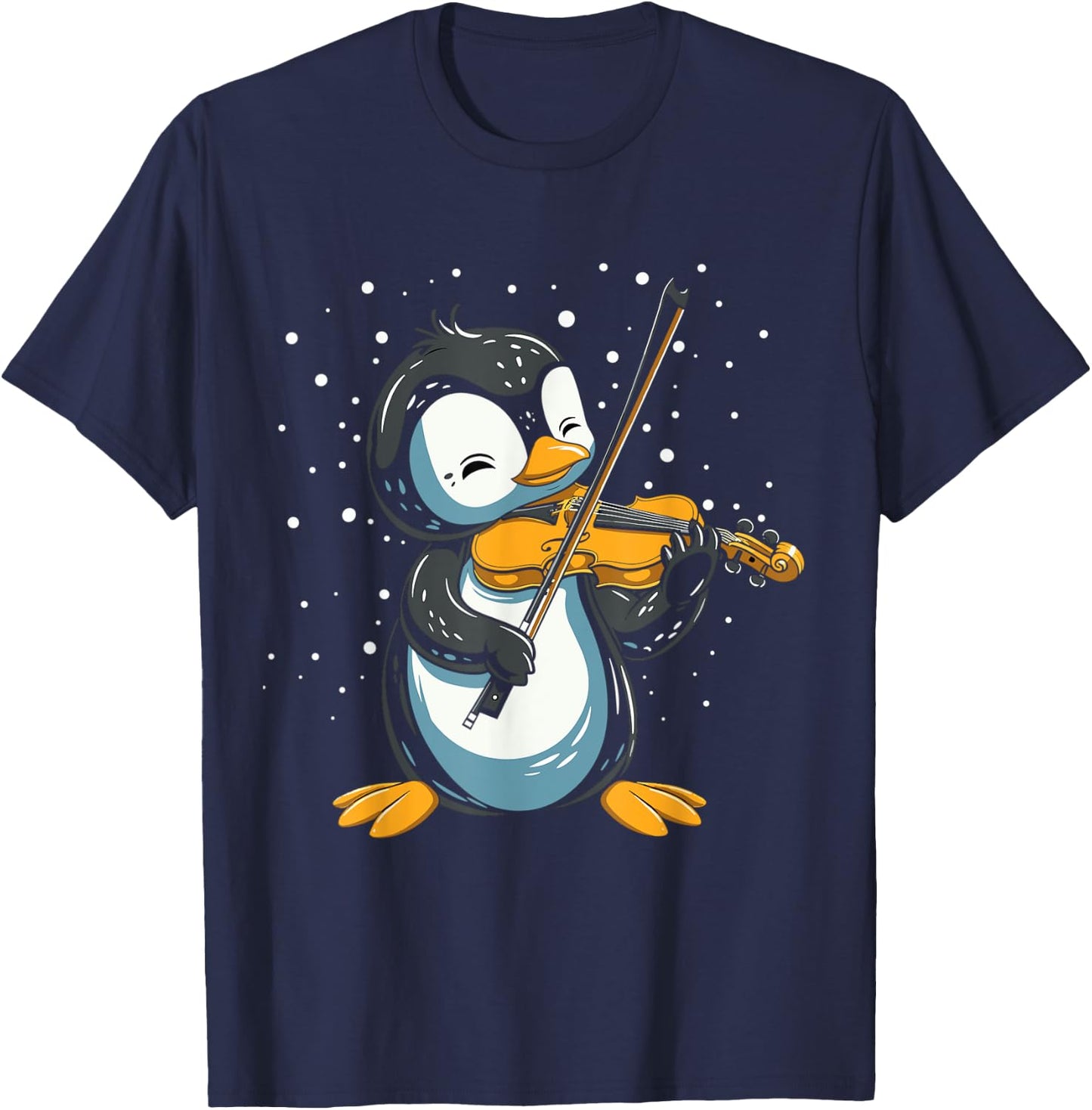 Funny Penguin Playing Violin Musician Band Violinist Music T-Shirt - T-Shirt | Navy