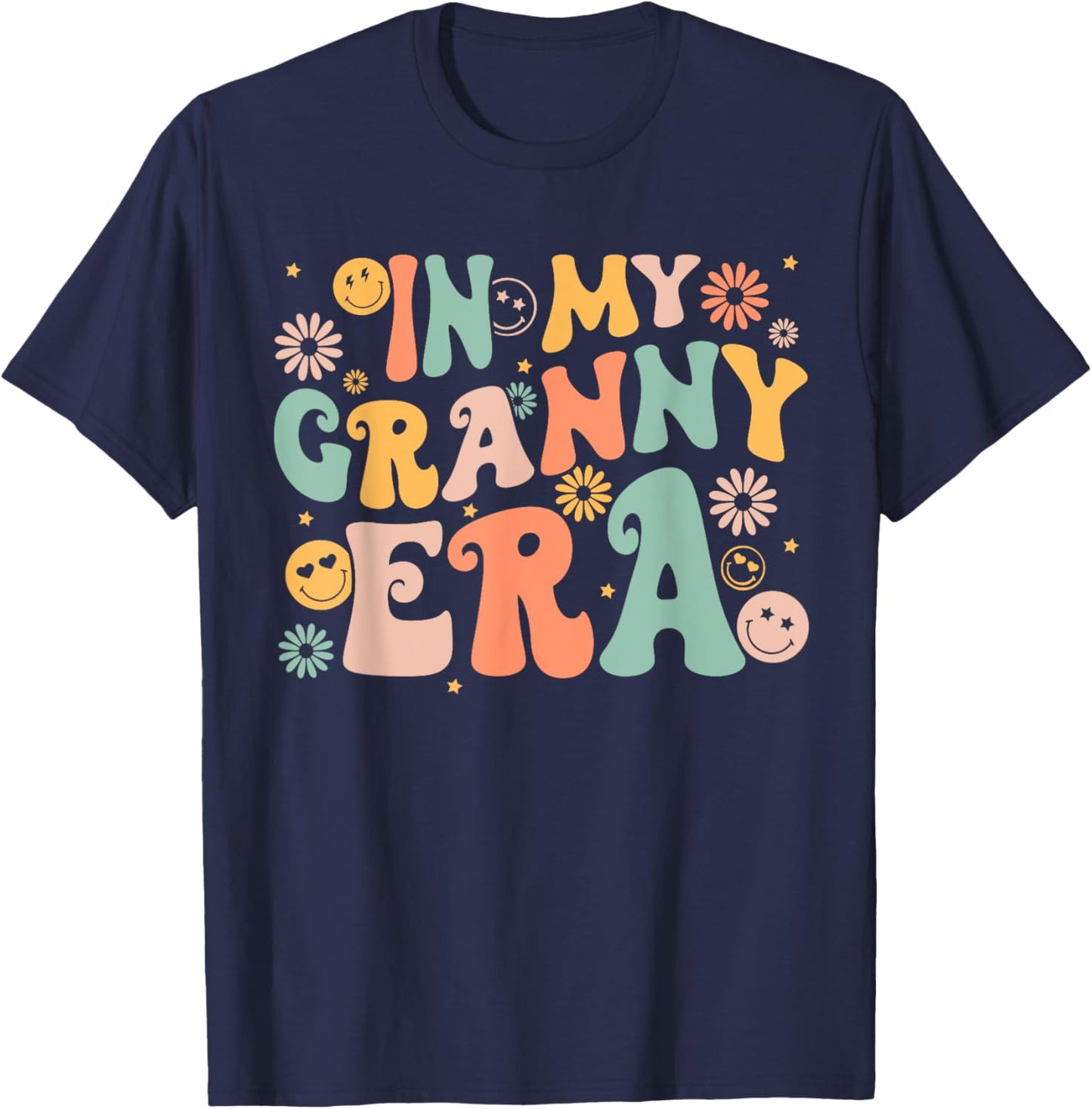 In My Granny Era Groovy Retro Cool for Grandma Mother's Day T-Shirt - T-Shirt | Navy