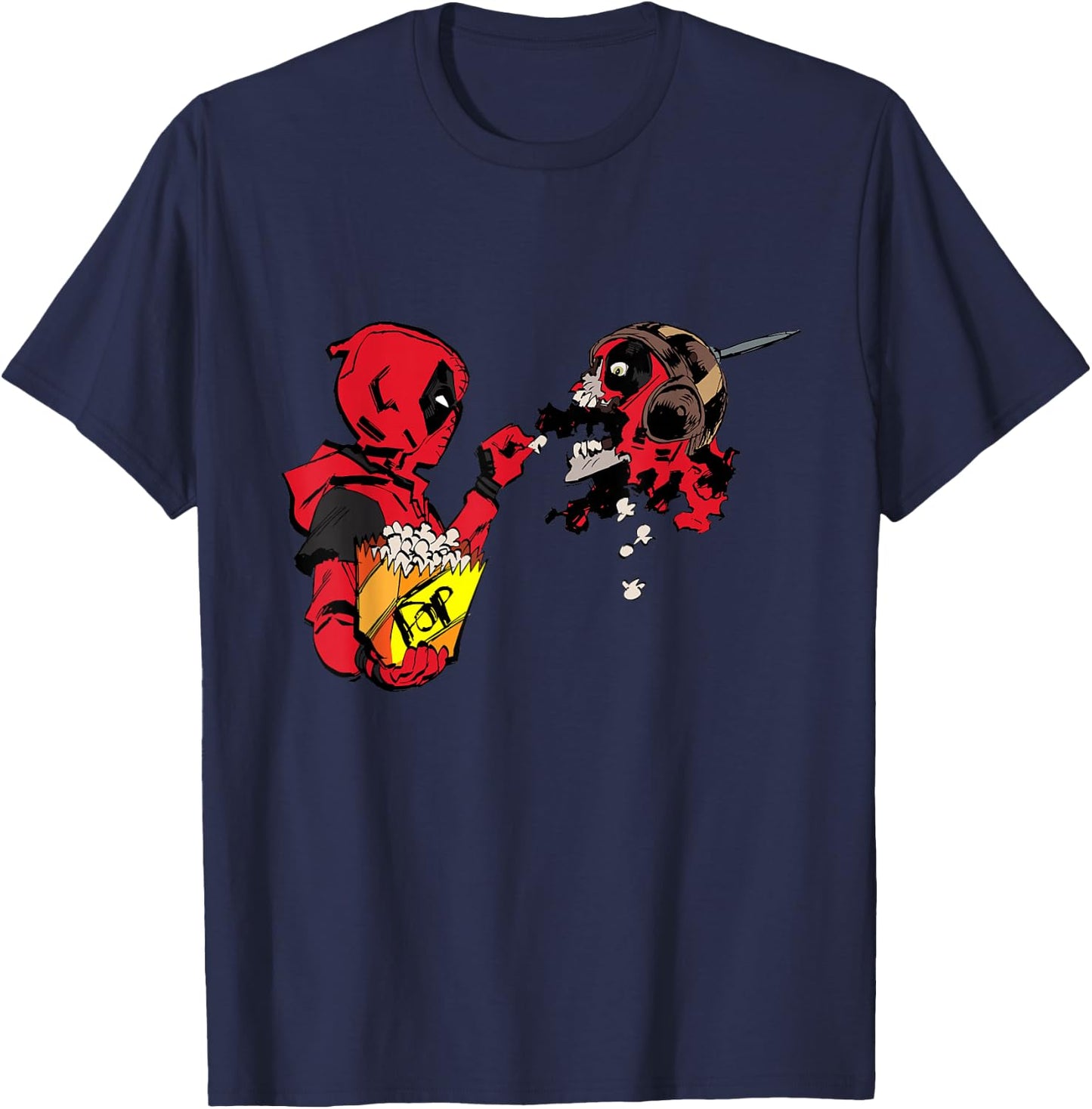 Marvel Studios Deadpool & Wolverine Kidpool Headpool Popcorn T-Shirt - T-Shirt | Navy