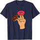 Cool Donuts Cartoon Illustration Novelty Graphic Designs T-Shirt - T-Shirt | Navy