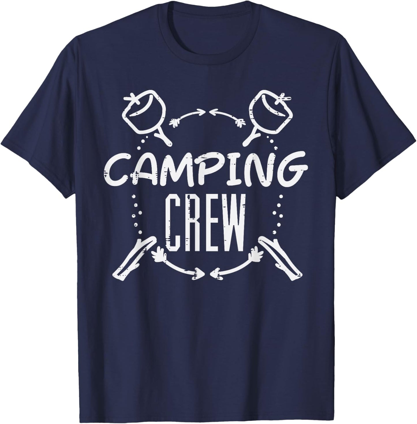 Camping Crew Marshmallow Family Camp Men Women Kids T-Shirt - T-Shirt | Navy