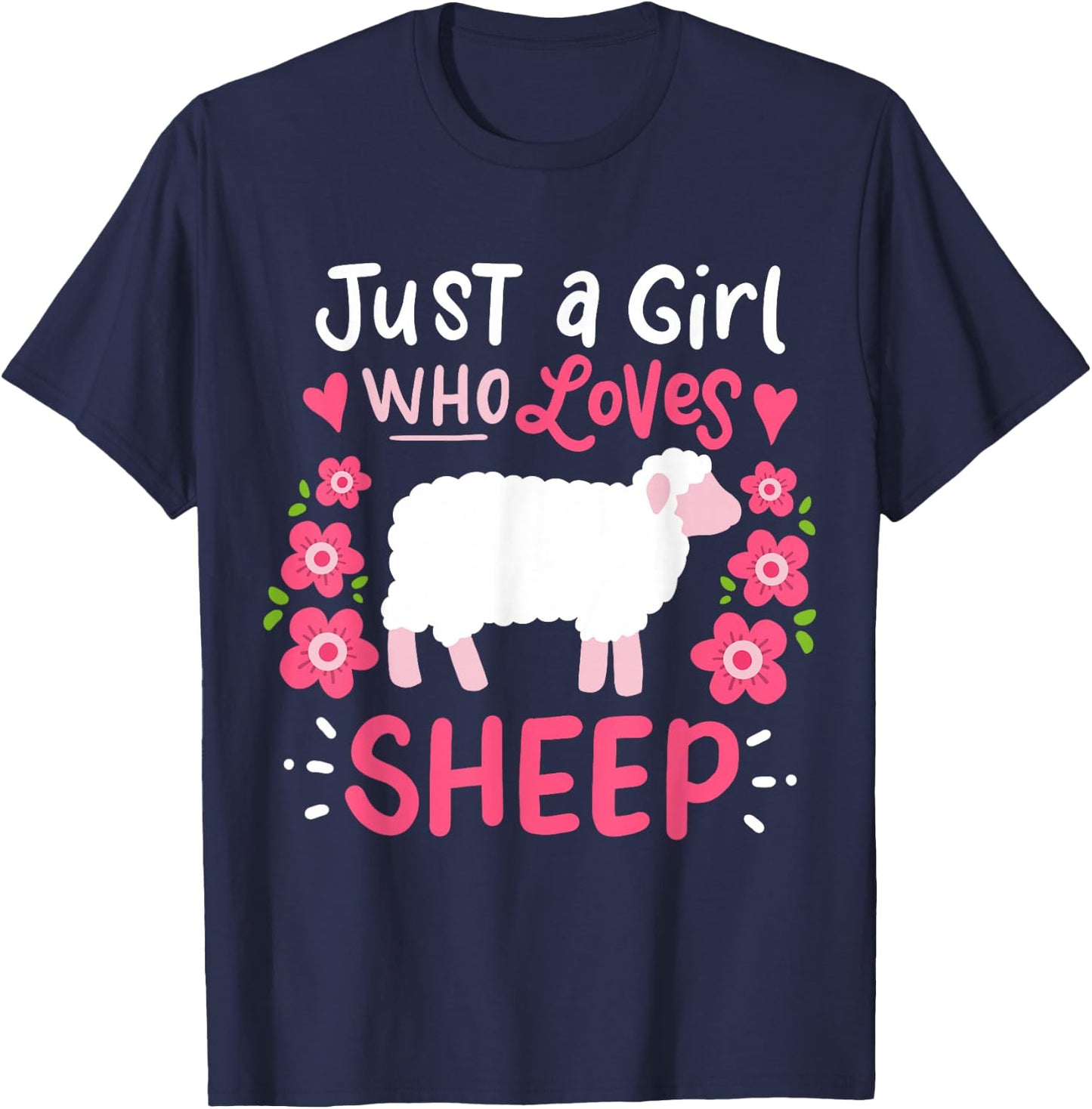 Sheep Just A Girl Who Loves Sheep T-Shirt - T-Shirt | Navy