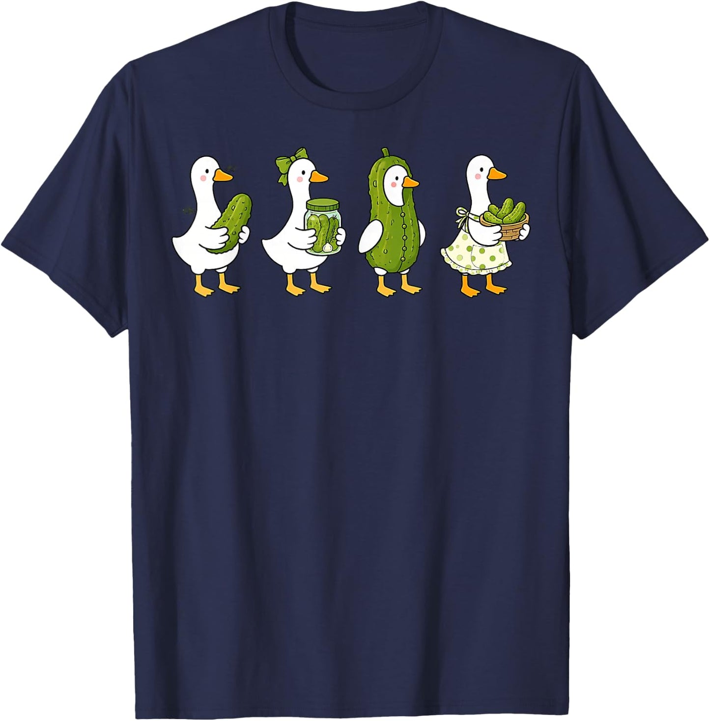Funny Pickle Lover Silly Goose Cucumber Boys Girls Kids T-Shirt - T-Shirt | Navy