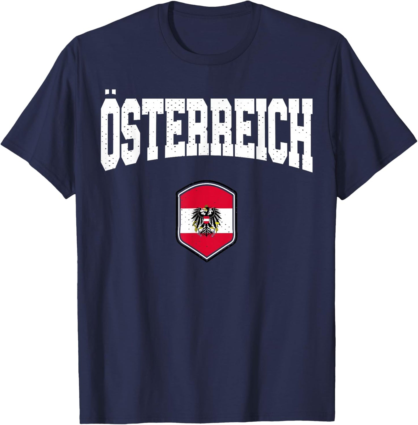 Austria Flag Shirt Proud Austrian Men Women Osterreich Red T-Shirt - T-Shirt | Navy