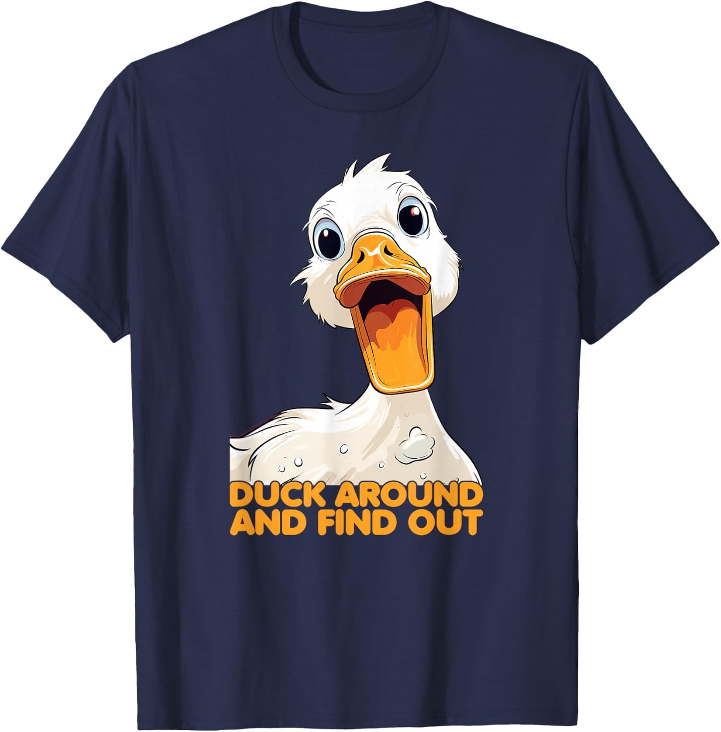 Funny Knife Duck Duck Around and Find Out T-Shirt - T-Shirt | Navy