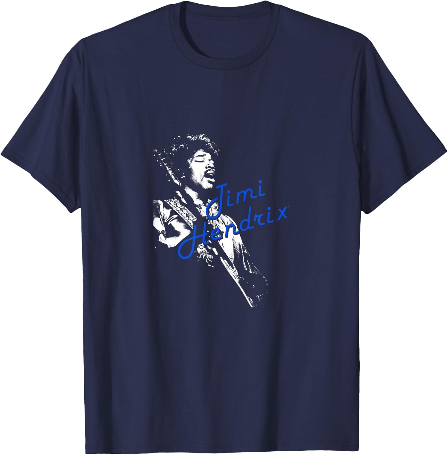 Jimi Hendrix Weiße Silhouette T-Shirt - T-Shirt | Navy