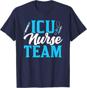 Icu Nurse Team Intensive Care Nursing Ice Hospital T-Shirt - T-Shirt | Navy