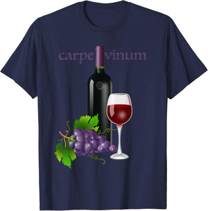 Latin Phrase - Carpe Vinum (Seize the Wine) T-Shirt - T-Shirt | Navy