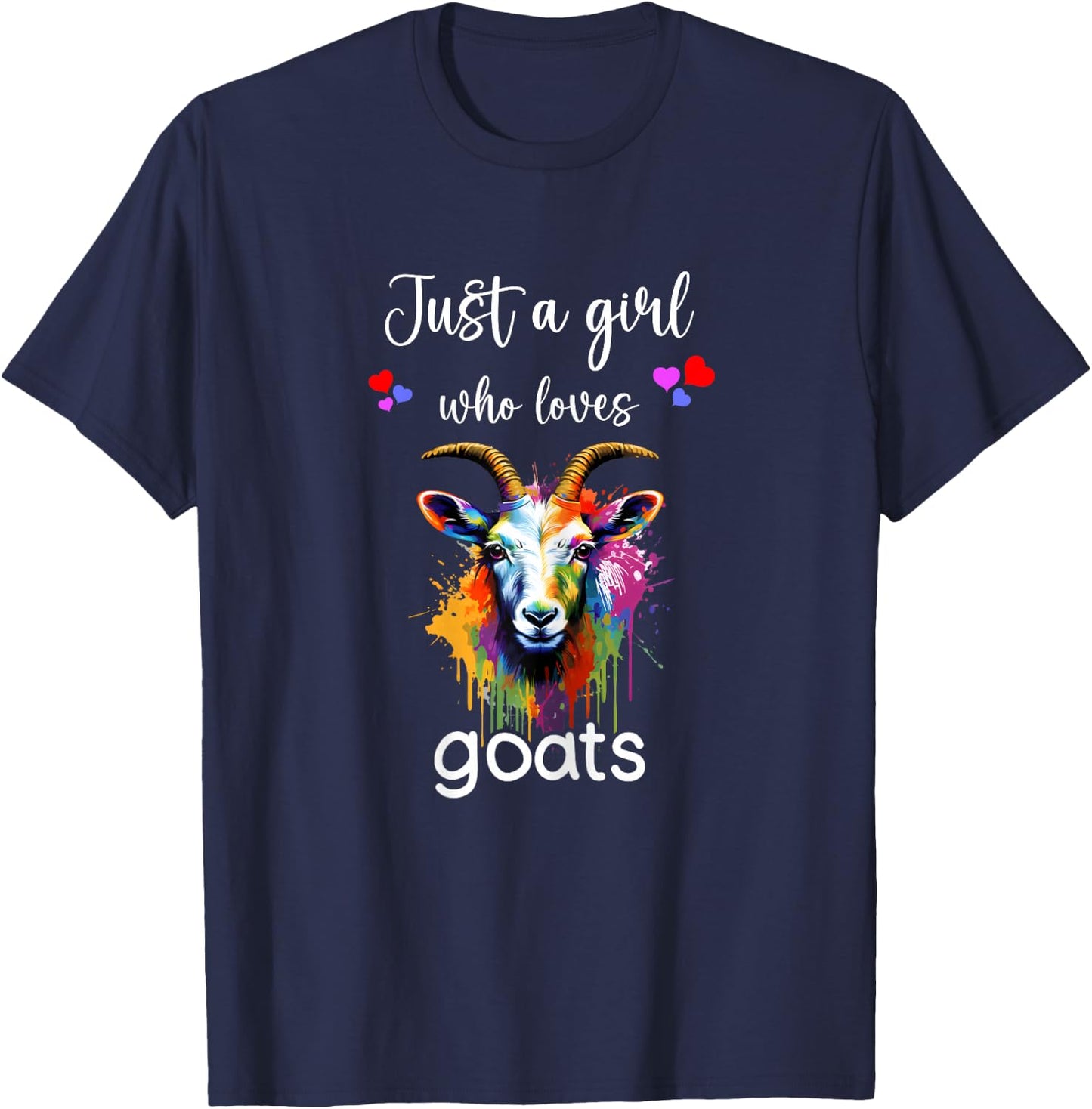 Goat Lover Shirt Funny Girls Goat Lover Goat T-Shirt - T-Shirt | Navy