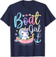 Boat Girl Boating Boat Captain Boater T-Shirt - T-Shirt | Navy