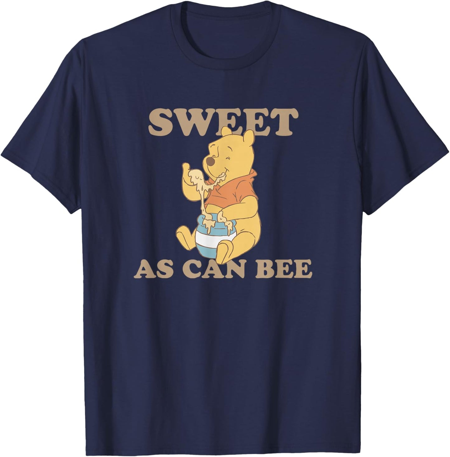 Disney Winnie The Pooh Sweet As Can Bee Eating Honey Vintage T-Shirt - T-Shirt | Navy