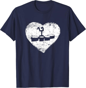 Marching Band Shirt | Love tenor drum quintet Heart T-Shirt - T-Shirt | Navy