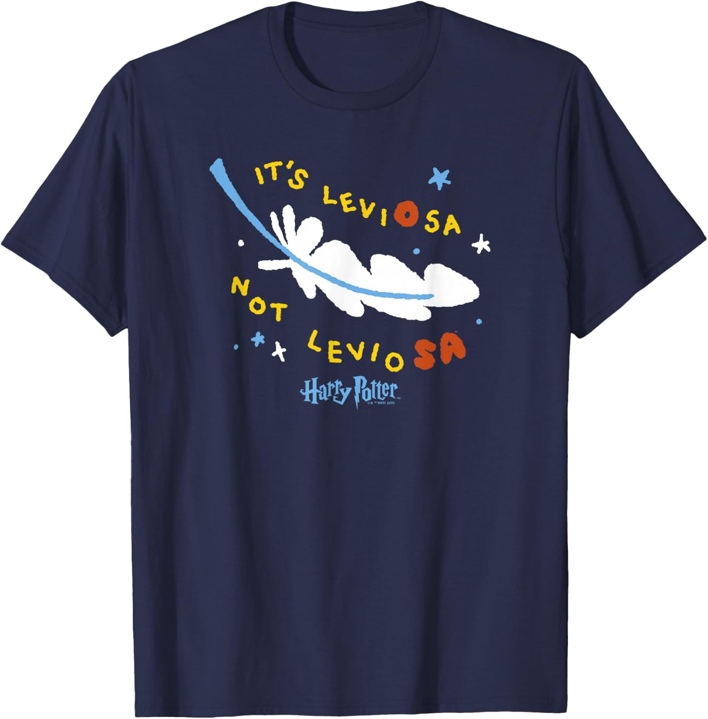 Harry Potter: Deathly Hallows 2 Leviosa Feather Doodle T-Shirt - T-Shirt | Navy