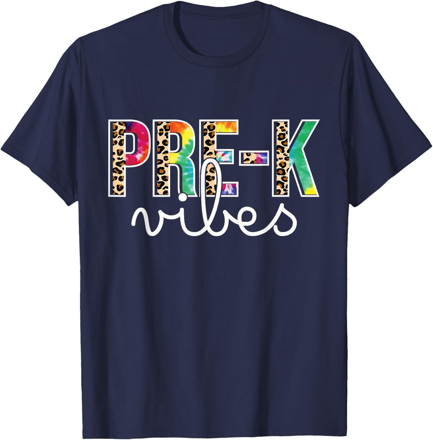 Pre k Vibes - Preschool Team Tie Dye 1st Day of School T-Shirt - T-Shirt | Navy
