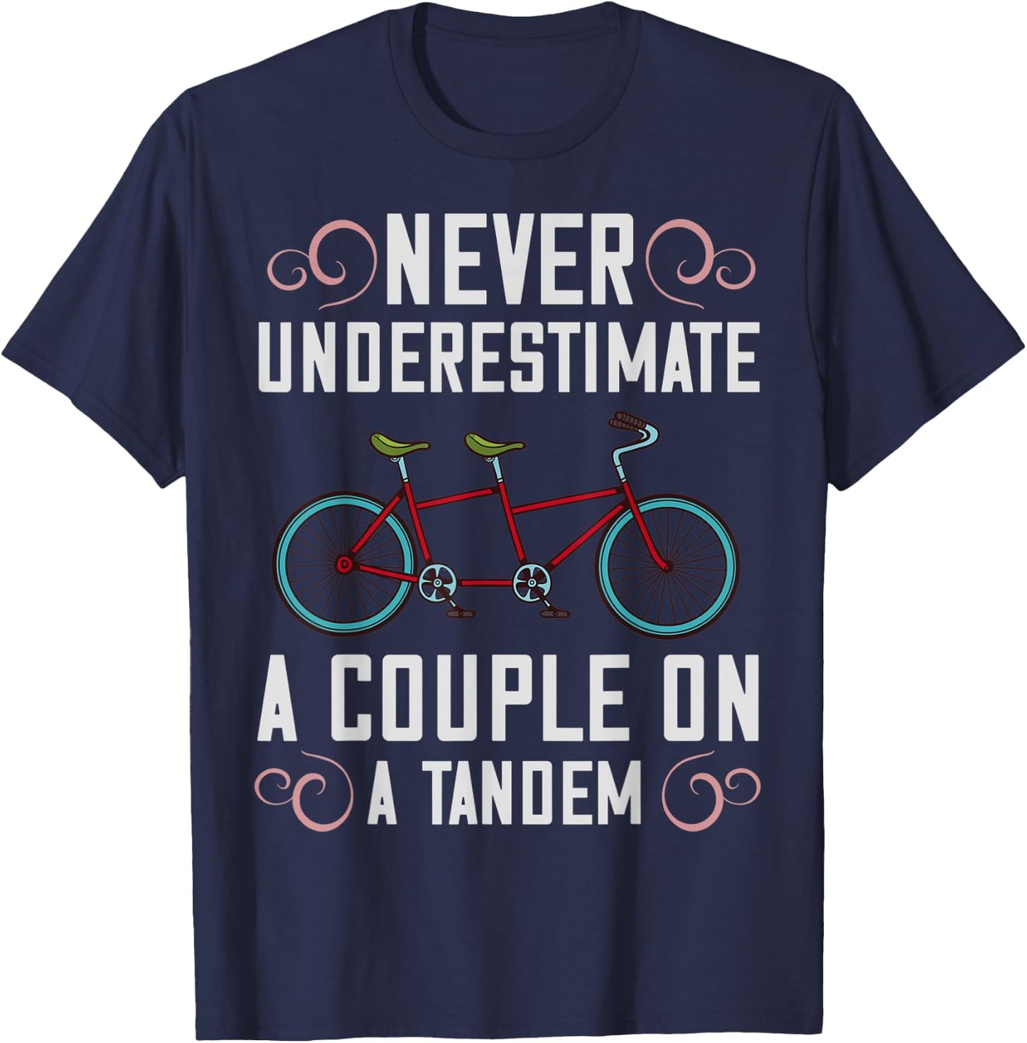 Tandem Bike Captain Gifts Bicycle Cycling T-Shirt - T-Shirt | Navy