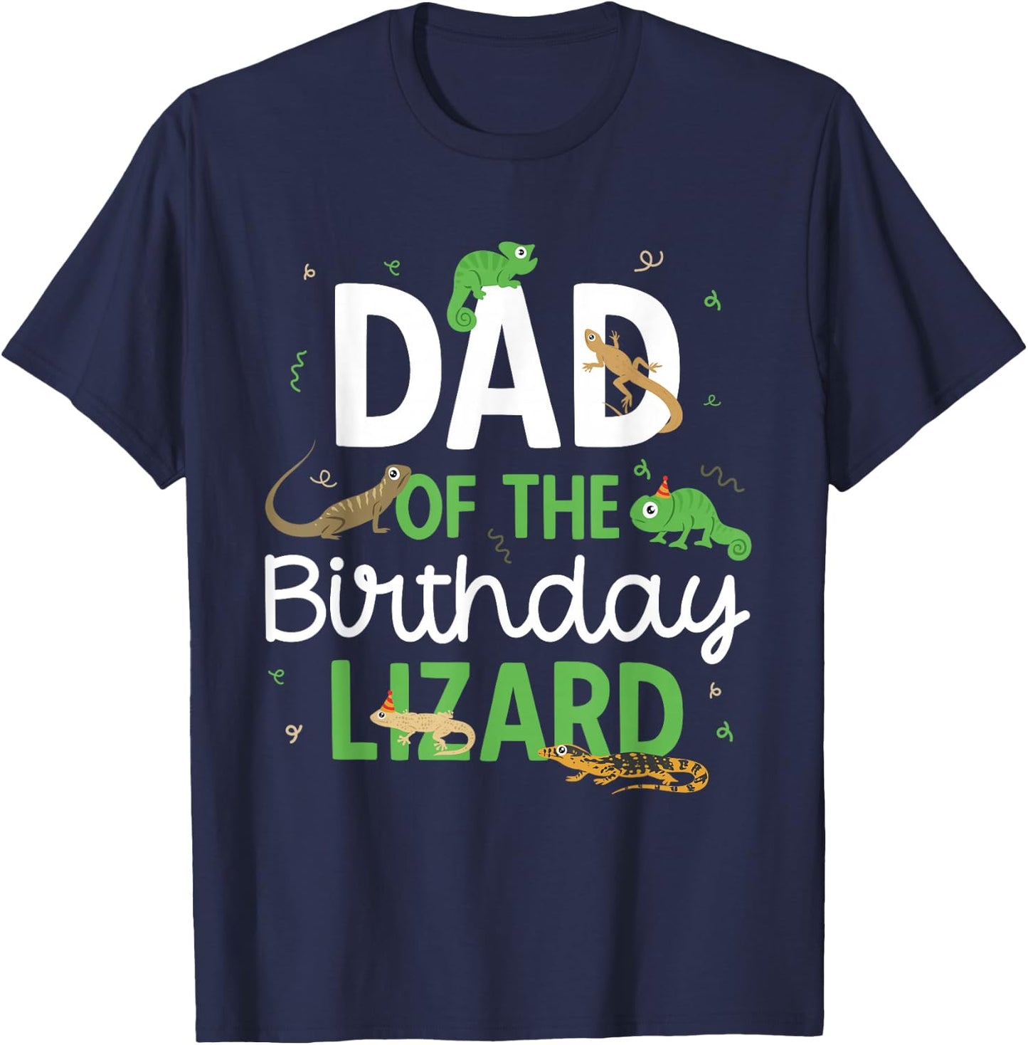 Children's Reptile Lizard Birthday T-Shirt - T-Shirt | Navy