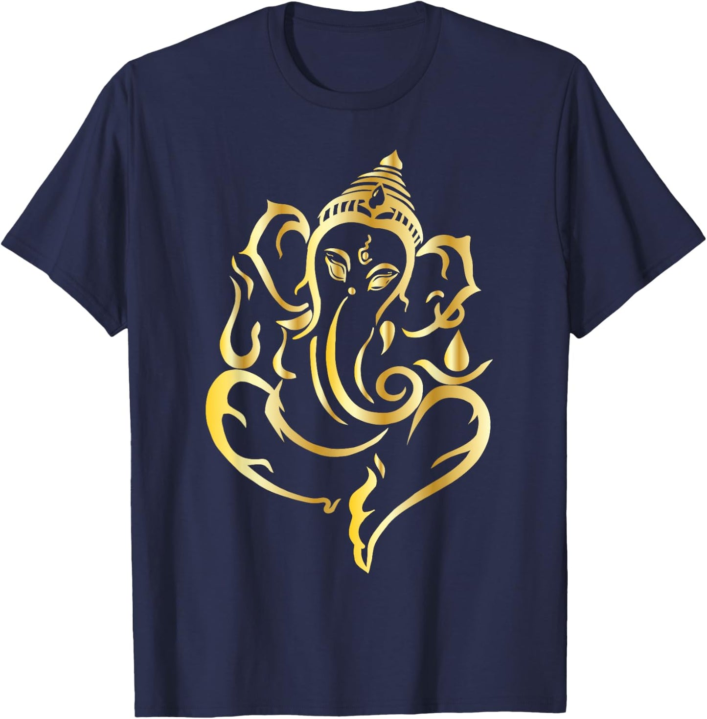 Elegant Lord Ganesha Hindu Indian God Spiritual Elephant T-Shirt - T-Shirt | Navy