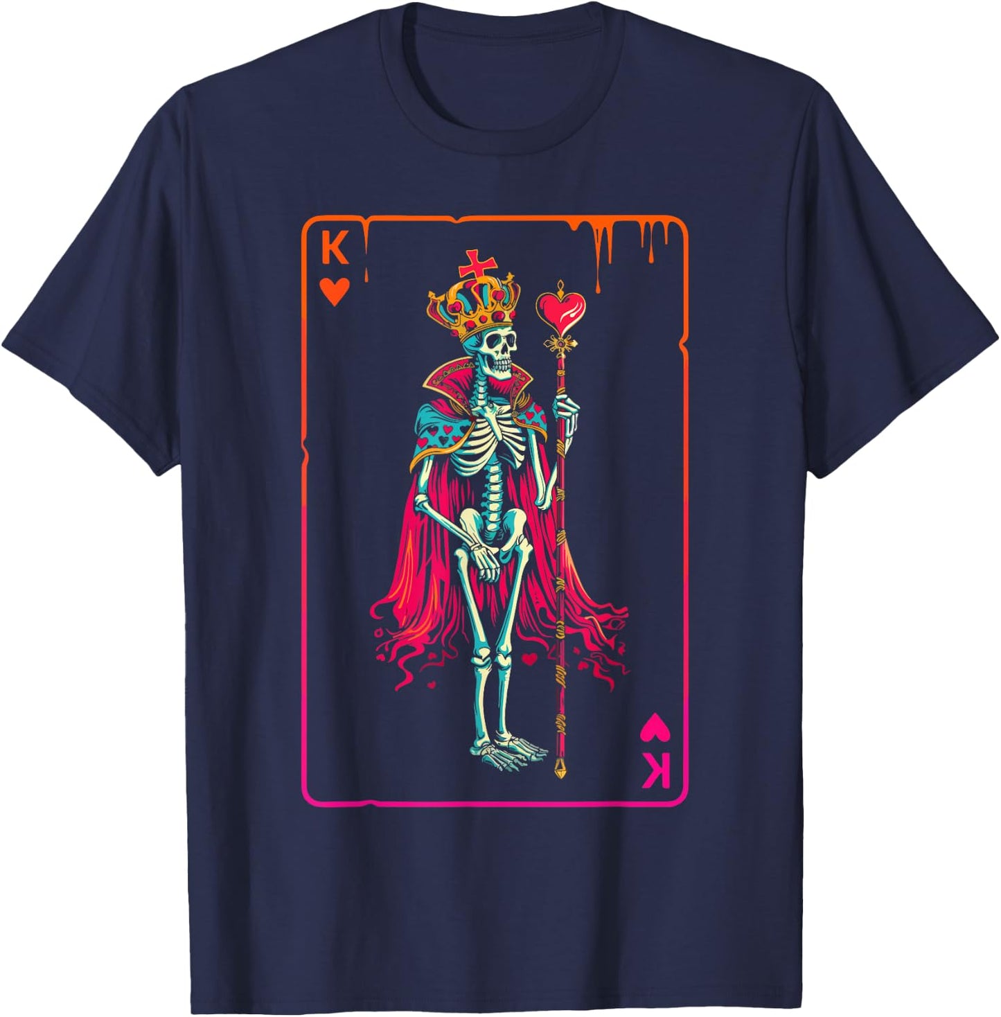King of Hearts Halloween Costume Valentines Poker Couple Set T-Shirt - T-Shirt | Navy