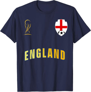 Retro England Flag English Pride Lovers T-Shirt - T-Shirt | Navy
