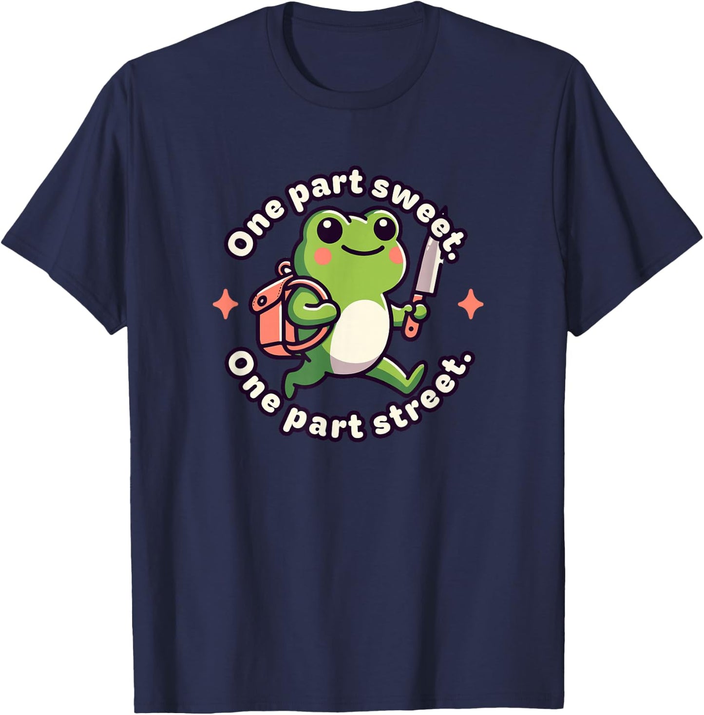 One Part Sweet One Part Street Funny Animal With Knife Frog T-Shirt - T-Shirt | Navy