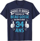 34 Years Gift Humour Birthday Man Beau Gosse , Black, S T-Shirt - T-Shirt | Navy