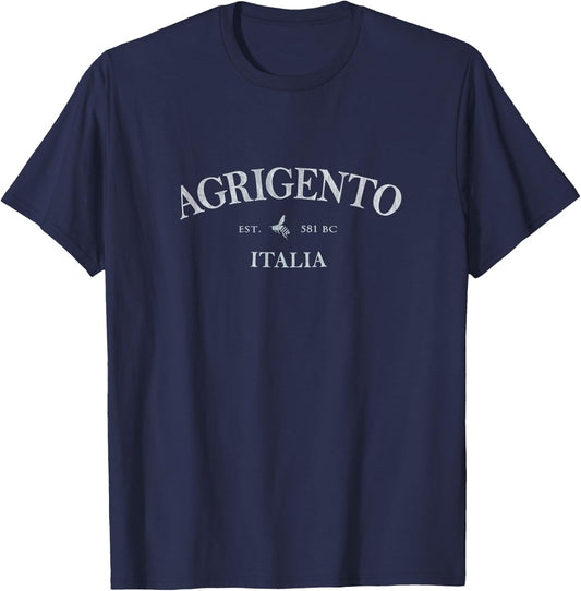 Agrigento Italy | Agrigento Sicily Italia Graphic Print T-Shirt - T-Shirt | Navy