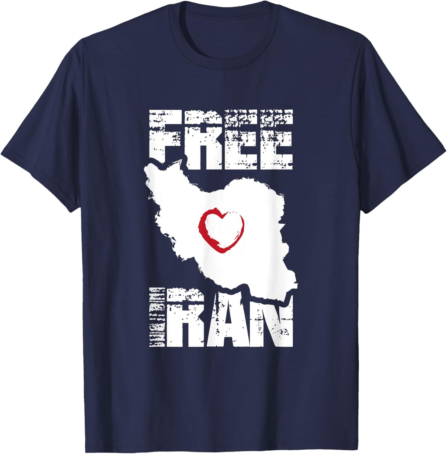 Free Iran | Love Freedom Herz Iran, persisches Zitat T-Shirt - T-Shirt | Navy
